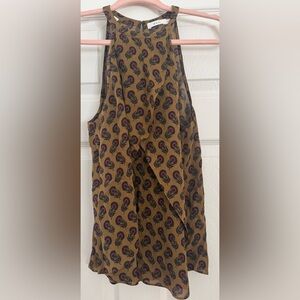 A.L.C. 100% Silk Paisley Print Sleeveless Top Size 6